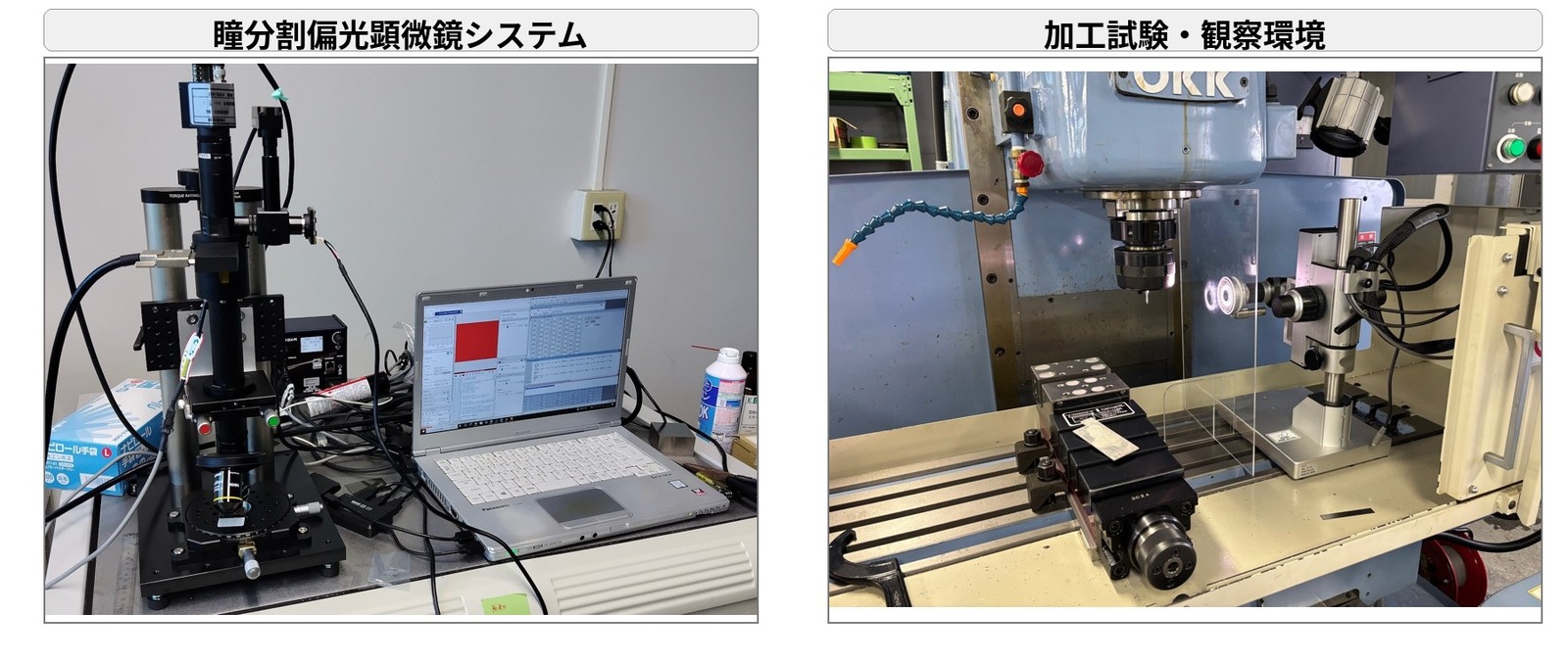 瞳分割偏光顕微鏡システムと加工試験・観察環境
